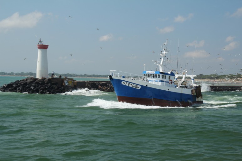 Le grau d'Agde (34). L'embouchure de l'Hérault.