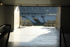 Saint-Denis. Le Stade de France vu depuis un couloir menant aux&nbsp;tribunes.