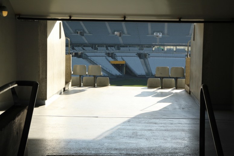 Saint-Denis. Le Stade de France vu depuis un couloir menant aux tribunes.