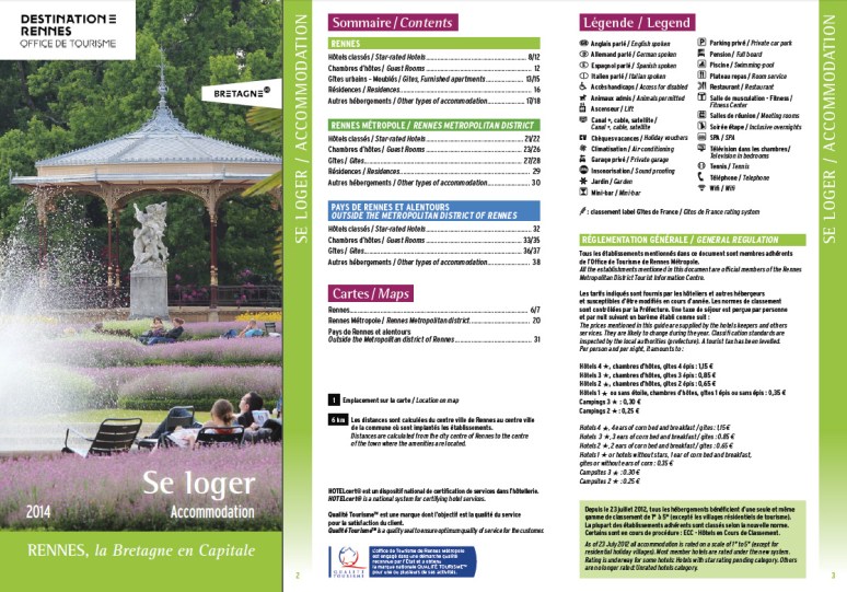 Catalogue "Se loger" 2014 - Office du Tourisme de Rennes