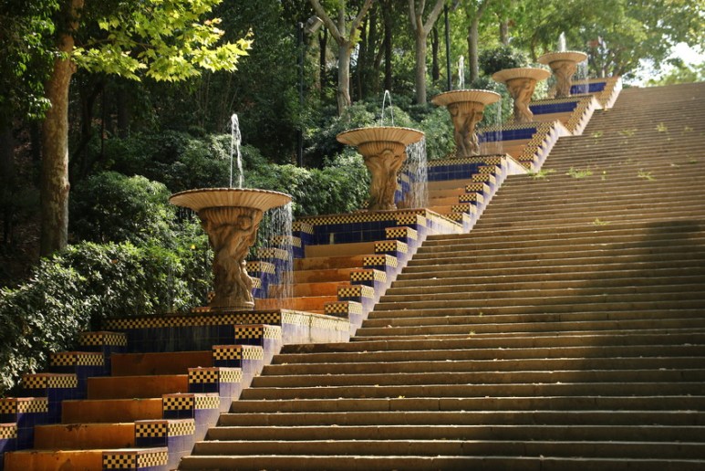 Escalier du Passeig de Jean Forestier (Barcelone, Espagne)