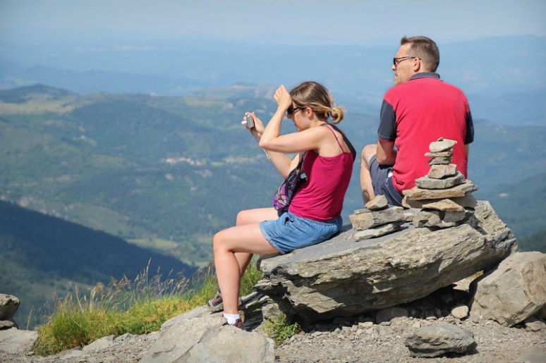 Au sommet du Mont Gerbier de Jonc (Ardèche).