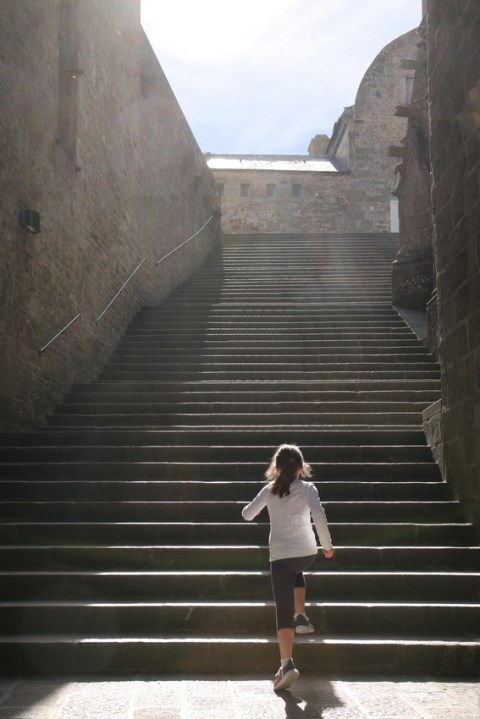 L'abbaye du Mont-Saint-Michel : L'escalier du Grand Degré.