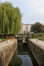 Rennes, écluse entre le canal d&rsquo;Ille et Rance et la&nbsp;Vilaine