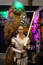 Cosplay de Chewbacca et Rey (Star Wars).