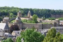 Fougères (Ille-et-Vilaine). Le château vu depuis le jardin public.