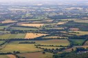 Vue sur la commune de Soudan (Loire-Atlantique) depuis la montgolfière.