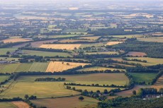 Vue sur la commune de Soudan (Loire-Atlantique) depuis la montgolfière.