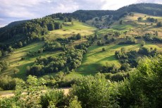 Todtnau (Allemagne, Forêt Noire). La vue vers le sud depuis la cascade de Todtnauer.