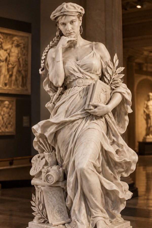 Statue de la Muse aux Livres
