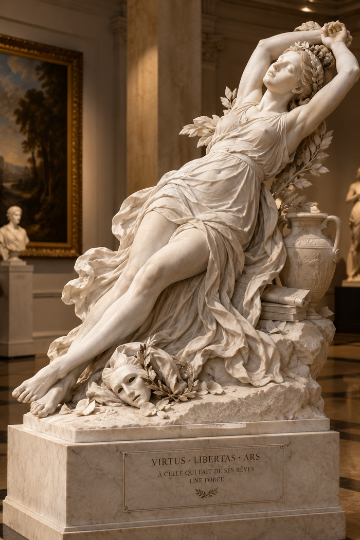 Statue de marbre, muse de l’inspiration