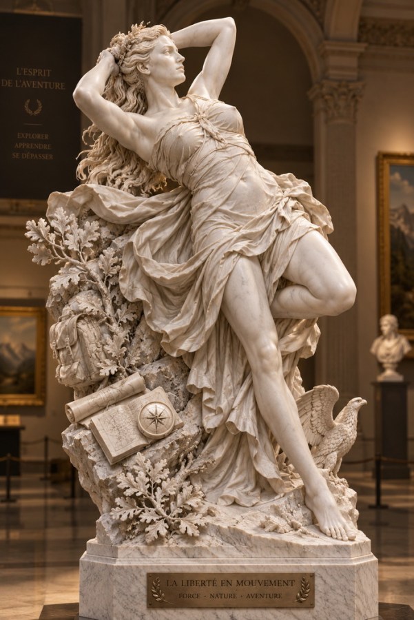 La liberté en mouvement sculptée