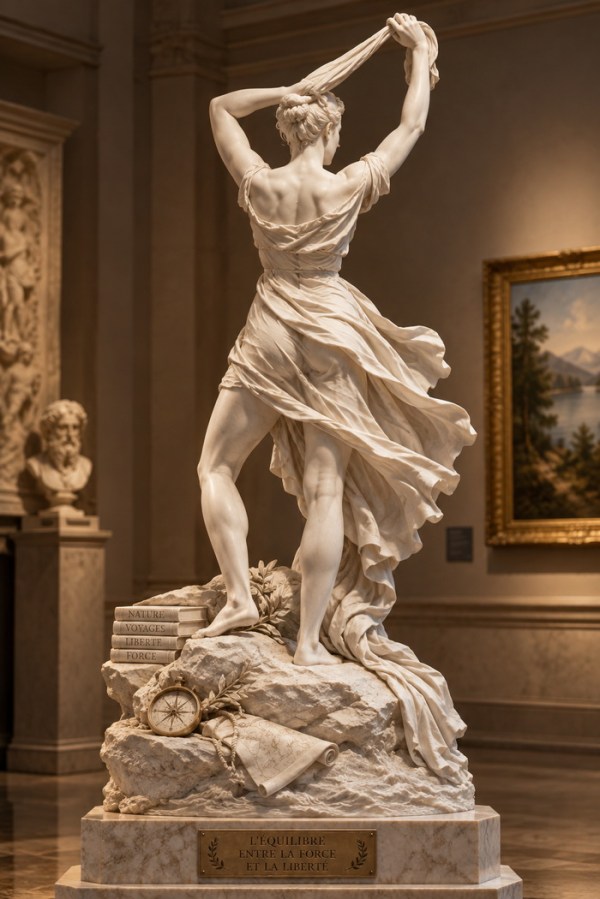 Statue néoclassique de liberté et force
