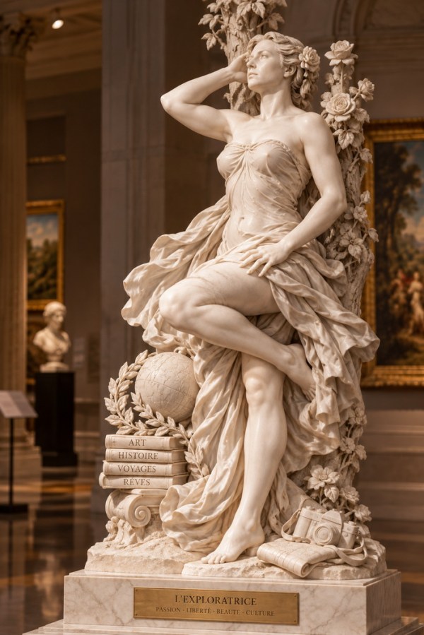 L’Exploratrice en marbre au musée