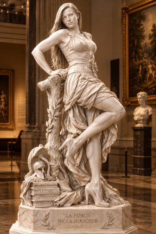 Statue de marbre dans un musée classique